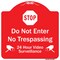Signmission Do Not Enter 24 Hour Video Surveillance Heavy-Gauge Aluminum Architectural Sign, 18" H, RW-1818-9982 A-DES-RW-1818-9982 - alternate 1